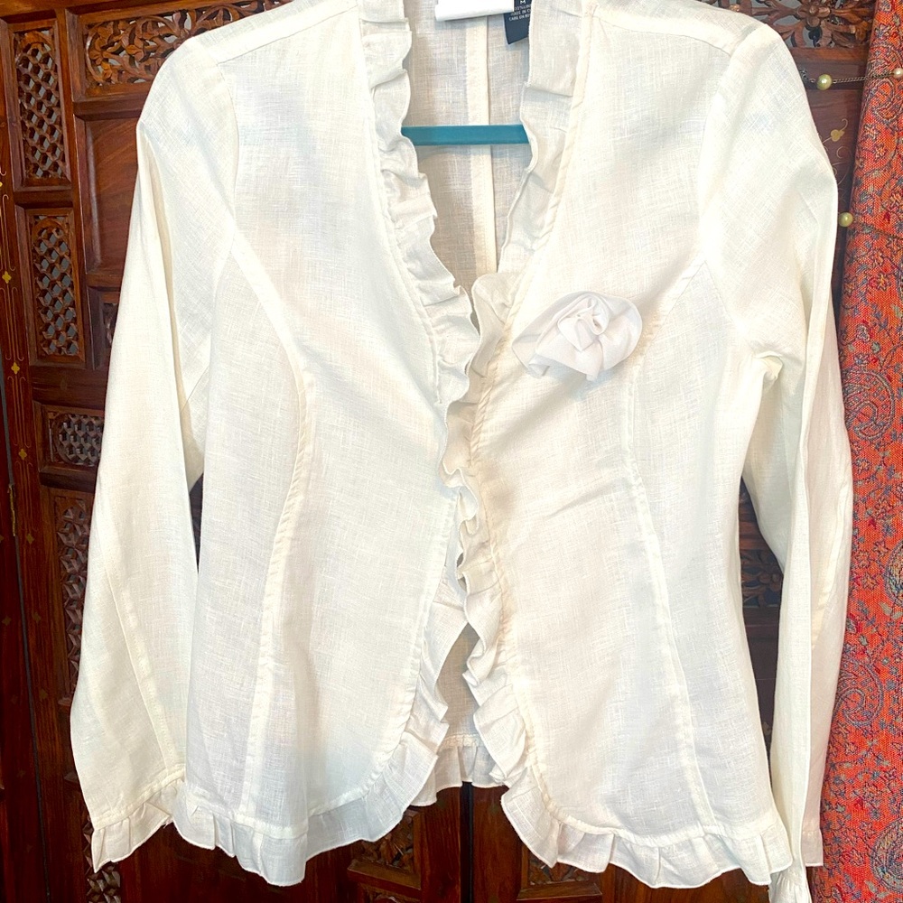 Willi Smith White Linen Jacket - Size M